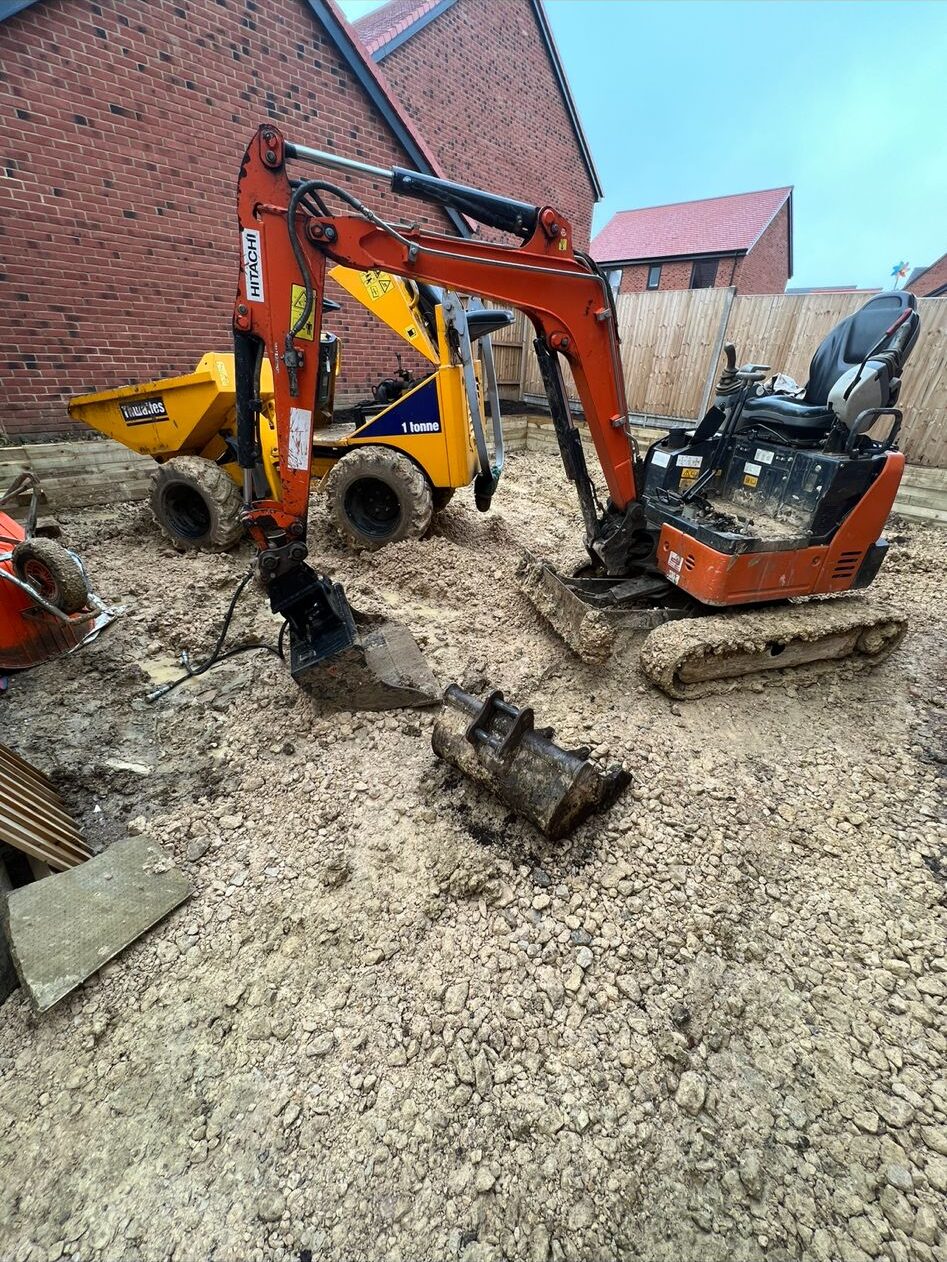 Microdigger in a tight-access yard