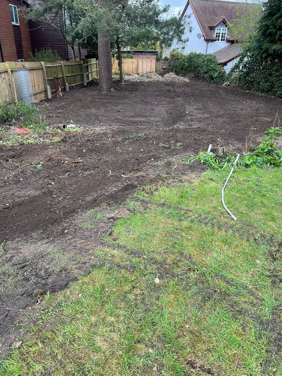 Garden cleared and rotavated ready for landscaping